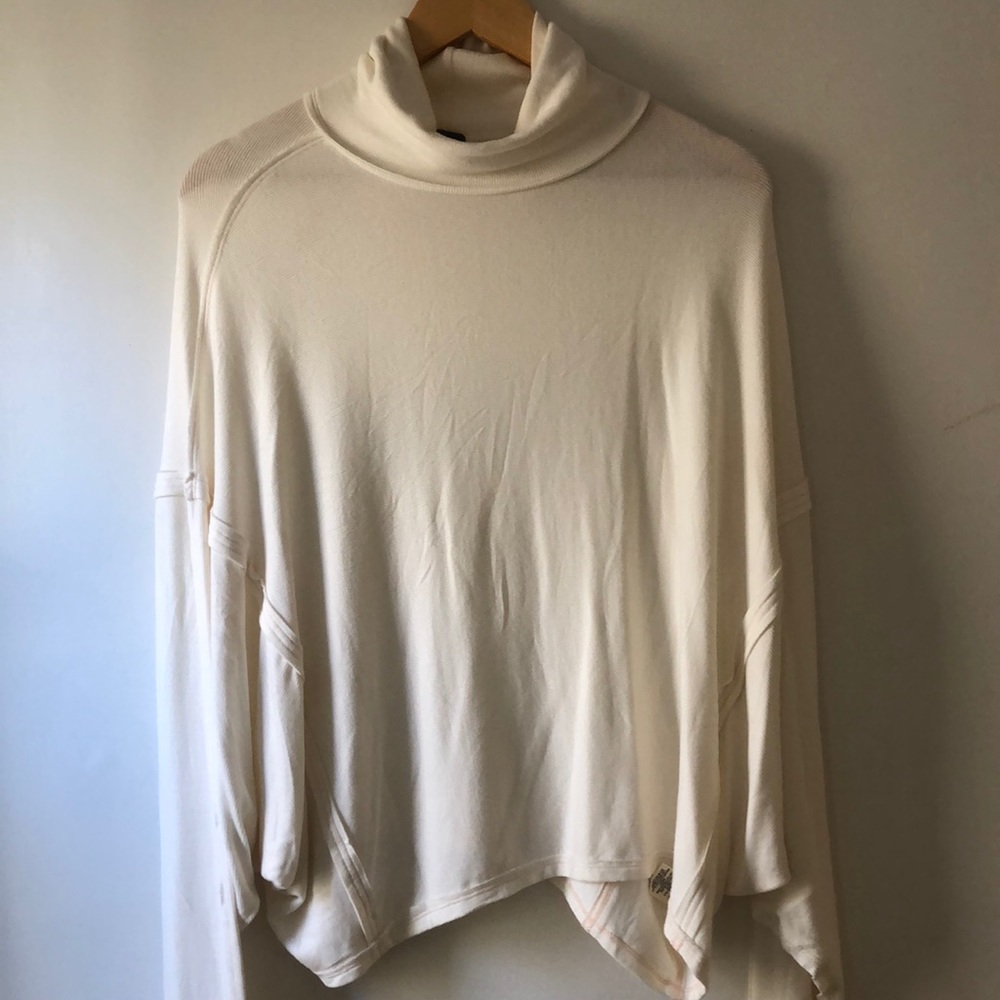 Ivory micro ribbed turtleneck, long sleeve shirt!